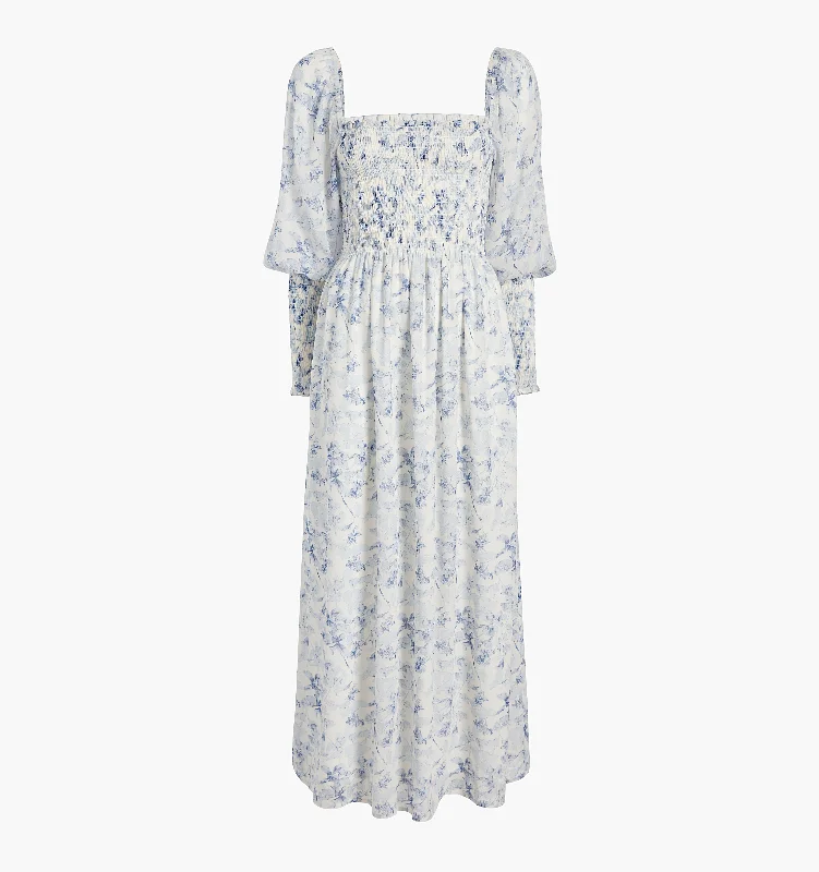 The Grace Maxi Nap Dress - Pressed Flowers Georgette