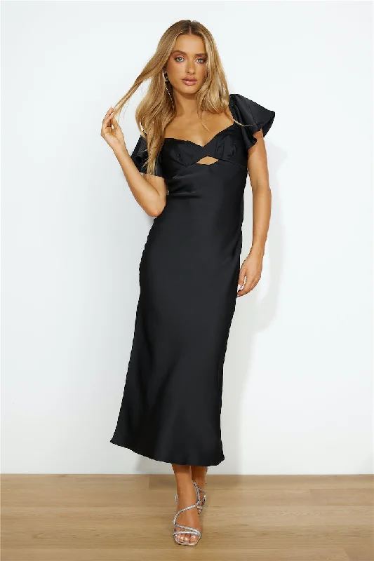 Trendy Guest Midi Dress Black