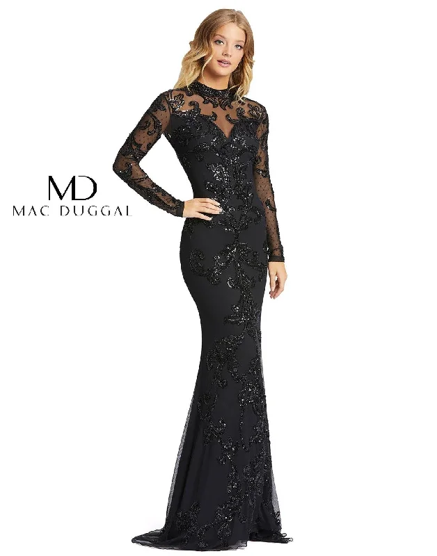 Mac Duggal Long Sleeve Formal Evening Lace Dress Sale