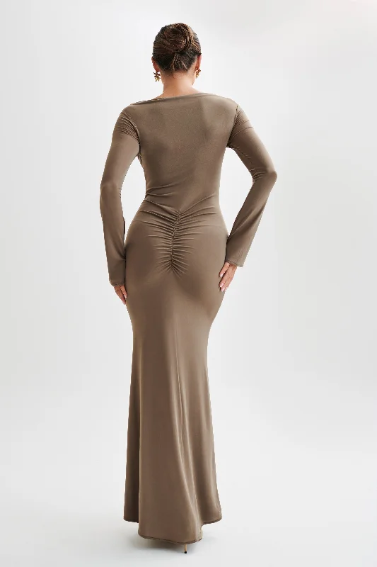 Millicent Slinky Long Sleeve Maxi Dress - Coco