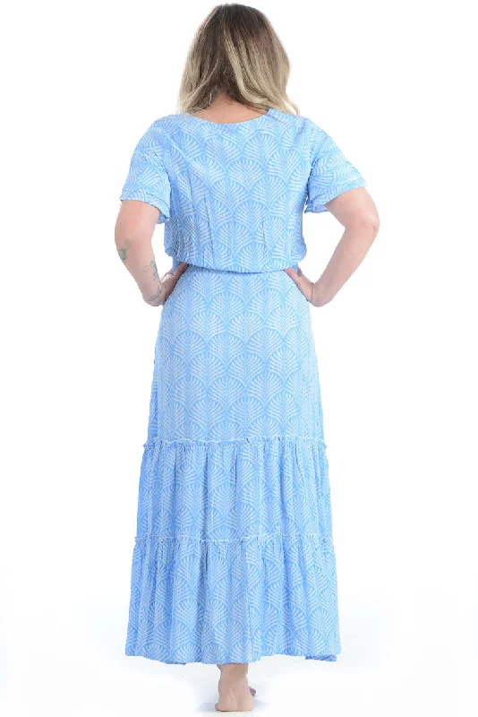 Christina Dress / Periwinkle Palm