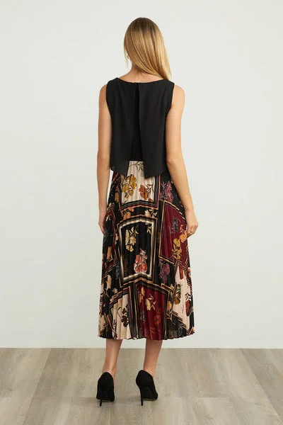 Joseph Ribkoff Lined Dress Printed Skirt Bohemian Appeal