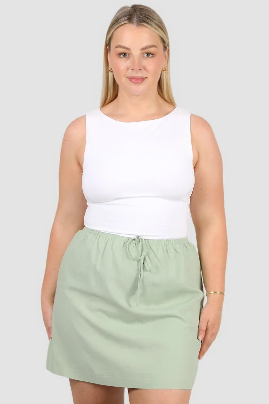 ZOLA LINEN SKIRT SOFT GREEN