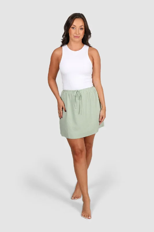 ZOLA LINEN SKIRT SOFT GREEN