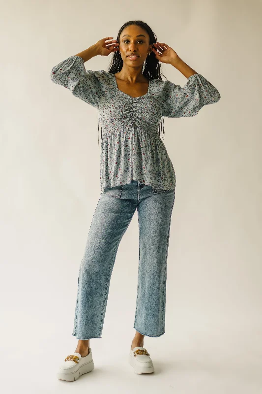 The Sisson Floral Chiffon Blouse in Sage