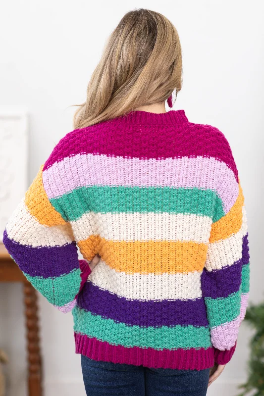 Mint Multicolor Colorblock Sweater