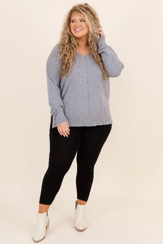 Miss Me Sweater, Heather Grey