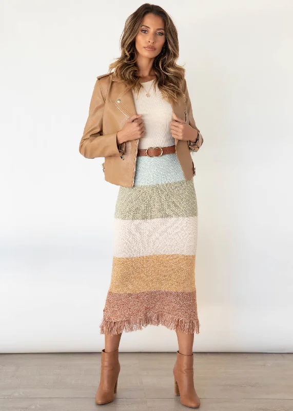 Pampas Knit Maxi Skirt - Autumn