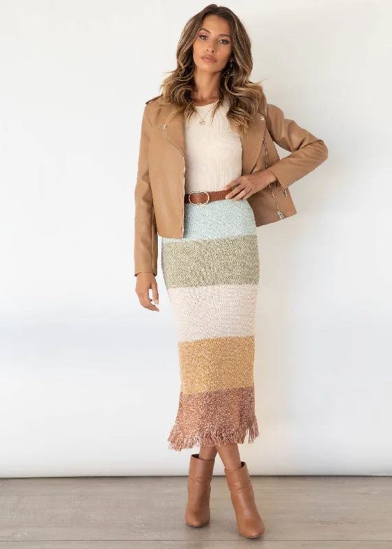 Pampas Knit Maxi Skirt - Autumn