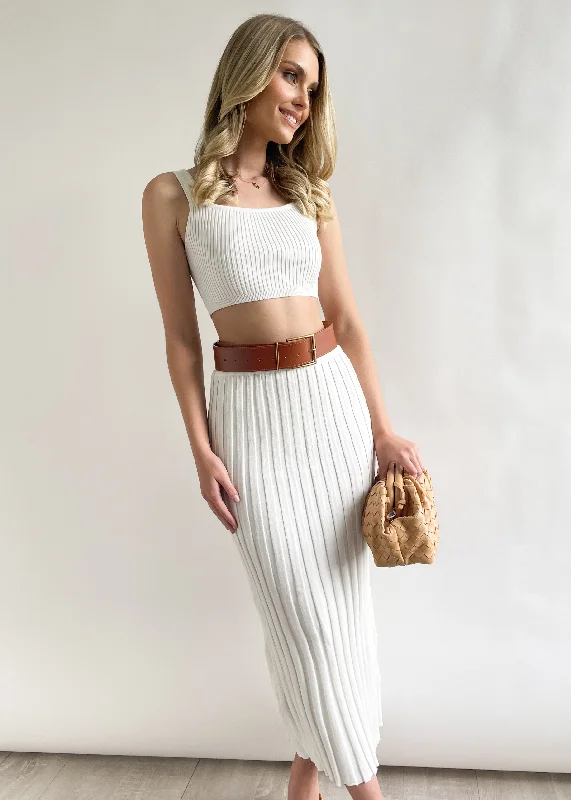 Passia Knit Midi Skirt - Off White