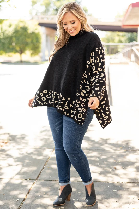 Time To Walk Away Sweater Tunic, Black