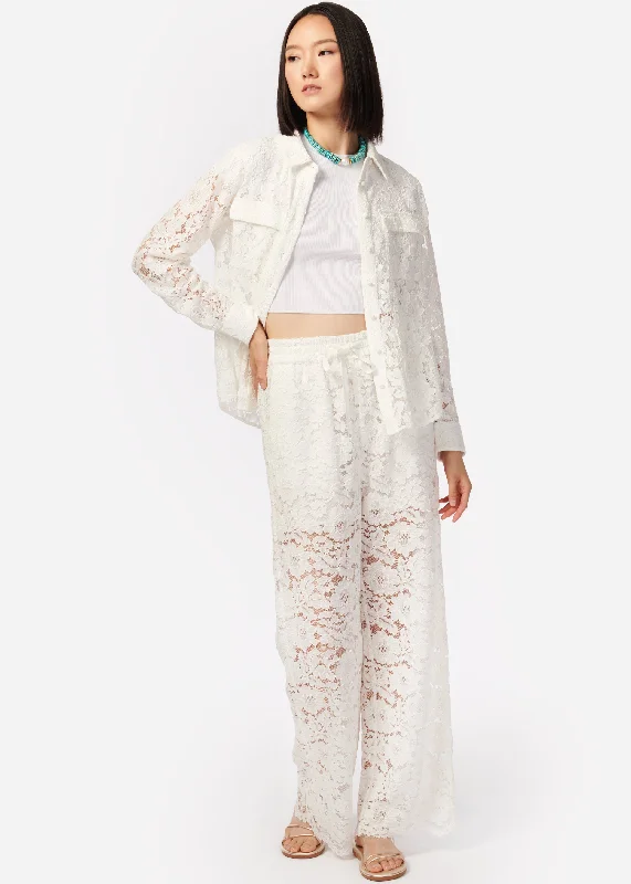 Dara Wide Leg Pant White