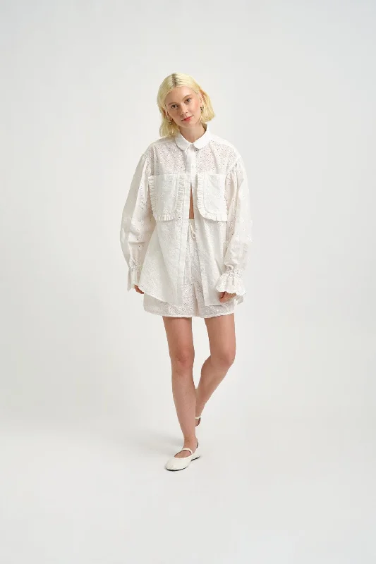 Esme Shirt White Eyelet Combo