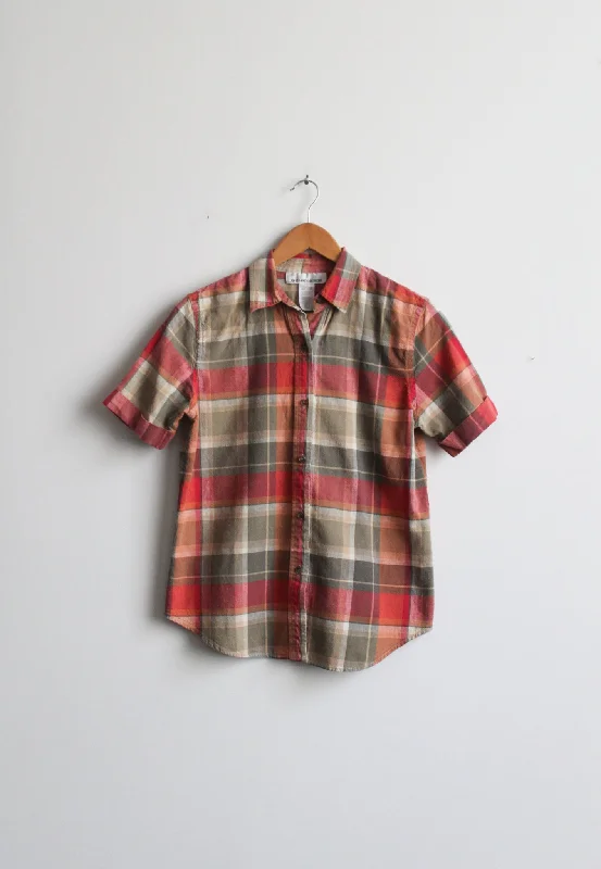 plaid linen button up