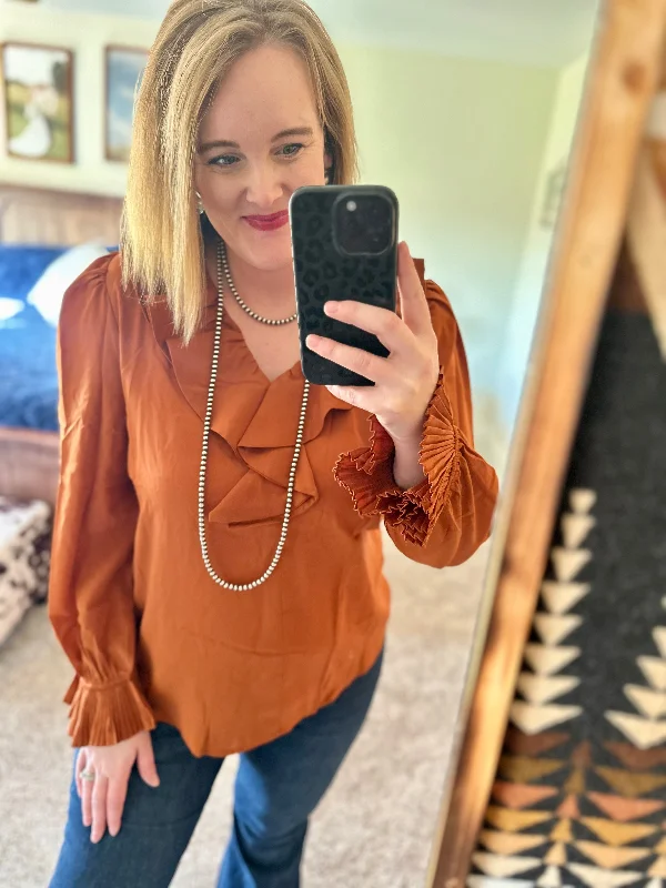 Rust Ruffle Top