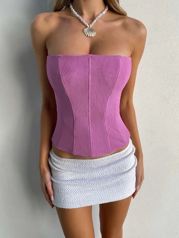 SOLA MESH CORSET TOP PINK