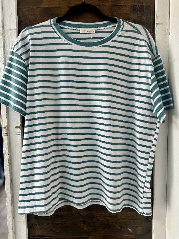 Striped Top - Ivory / Teal