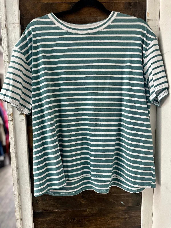 Striped Top - Teal / Ivory