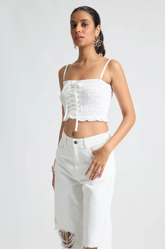 White Cross Strap Top