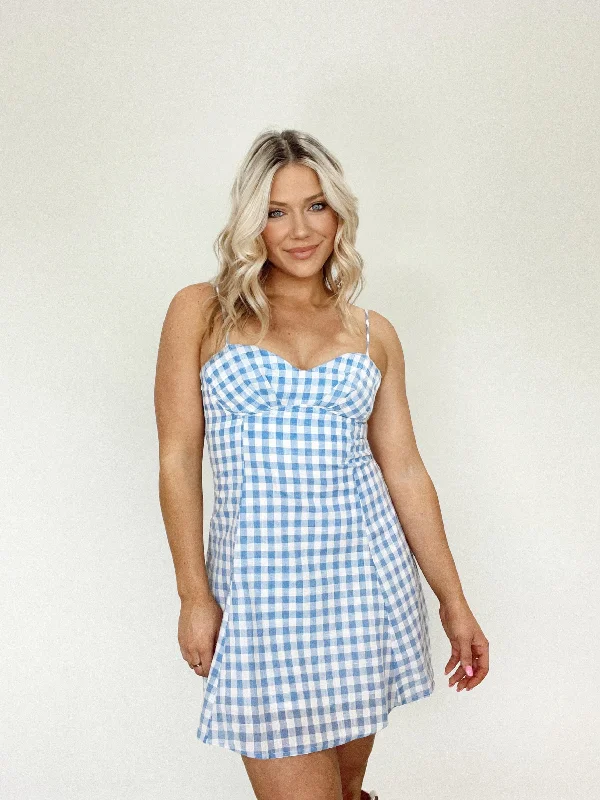 Blue So Darling Gingham Dress