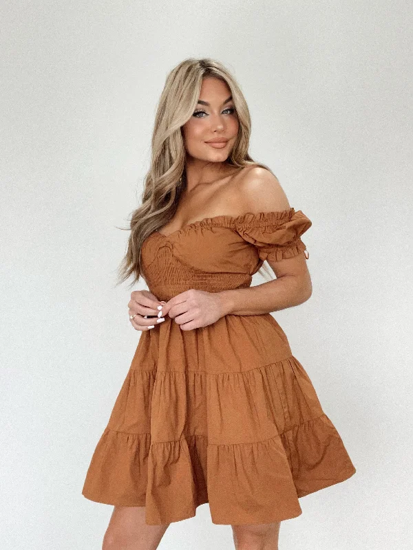 Cognac Boho Babe Dress