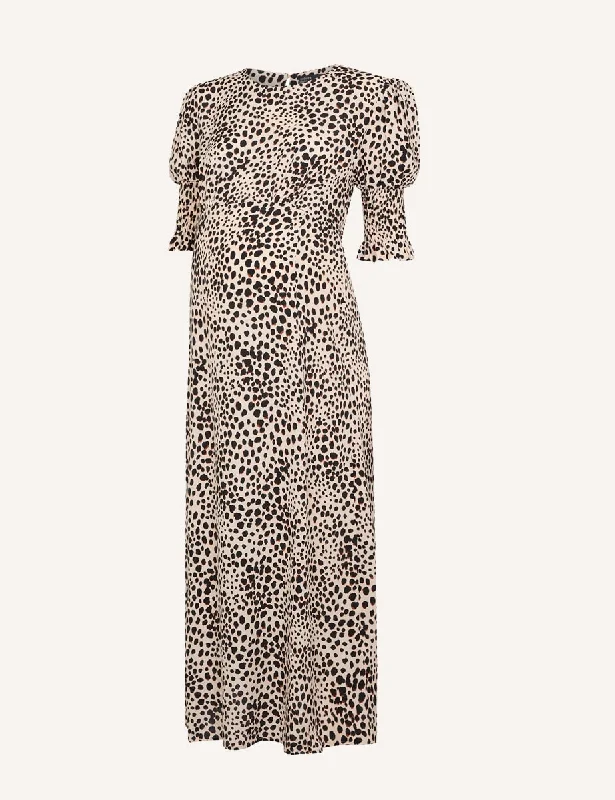 Maternity Animal Spot Print Luna Midi Dress