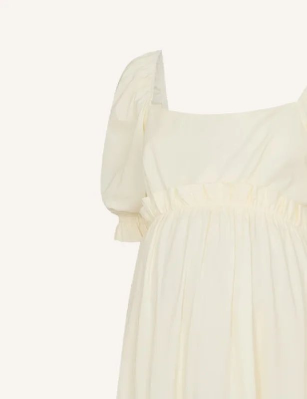 Maternity Cream Ginger Midi Smock Dress