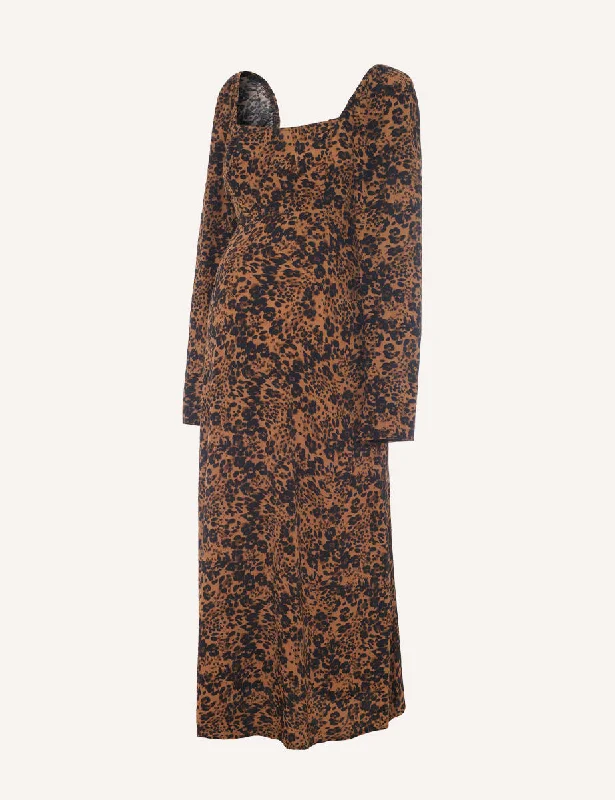 Maternity Leopard Print Abby Midi Dress