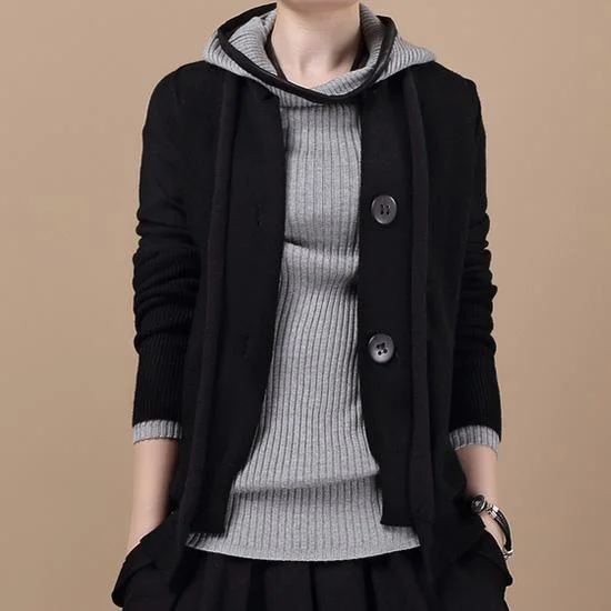 Black Tunic sweater dress woolen