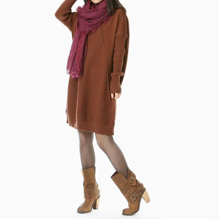 Chocolate sweaters plus size woman knit dresses