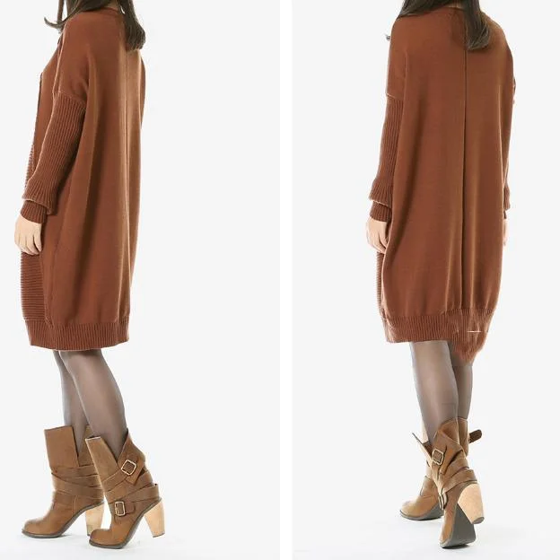 Chocolate sweaters plus size woman knit dresses