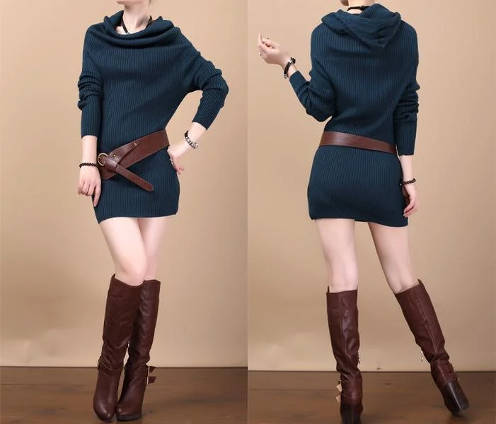 Dark blue Sweater dress tunic