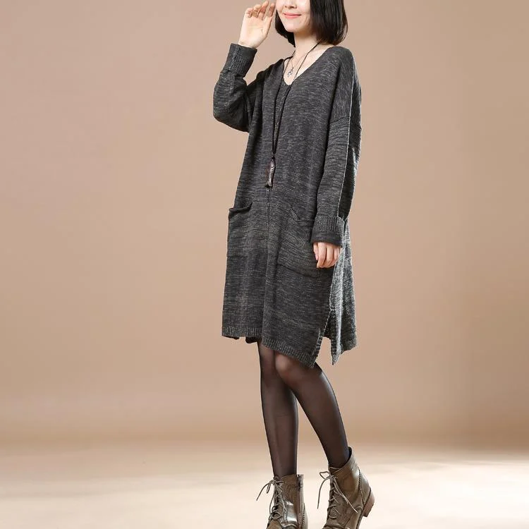 Oversized gray sweater dresses women sweaters