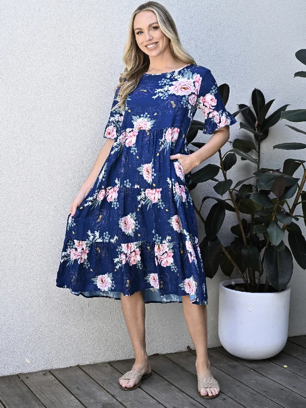 Annie Navy Floral Dress