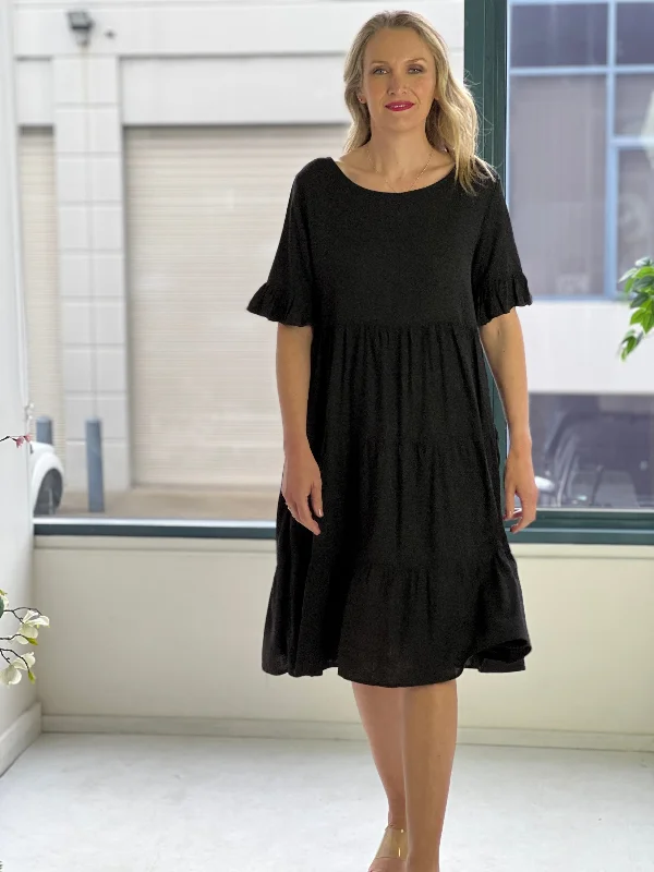 Kane Black Linen Dress