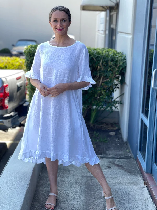 Quade White Linen Dress