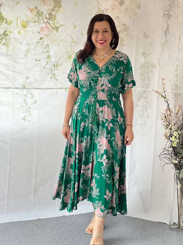 Quin Emerald Floral Dress