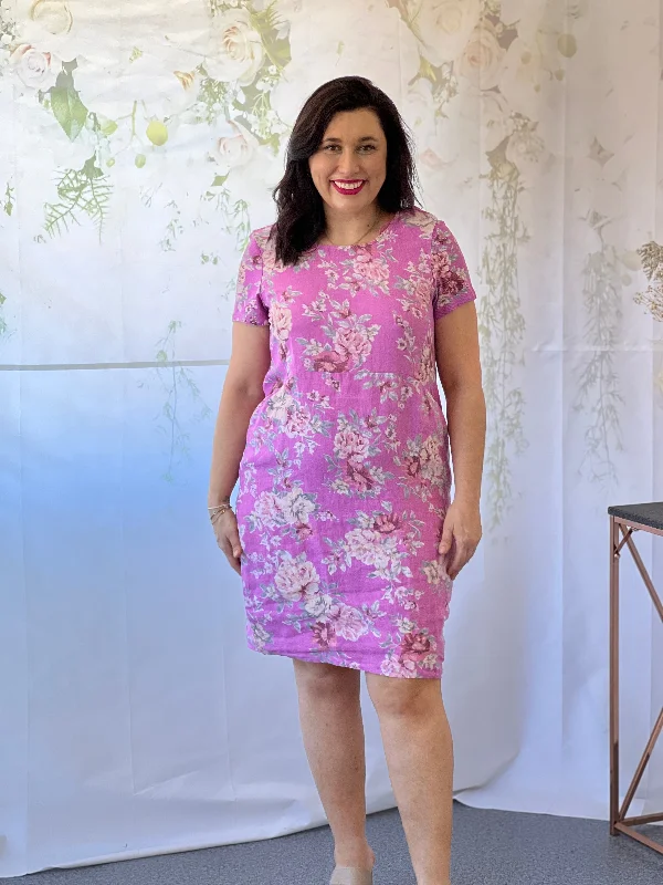 Sicily Pink Linen Dress