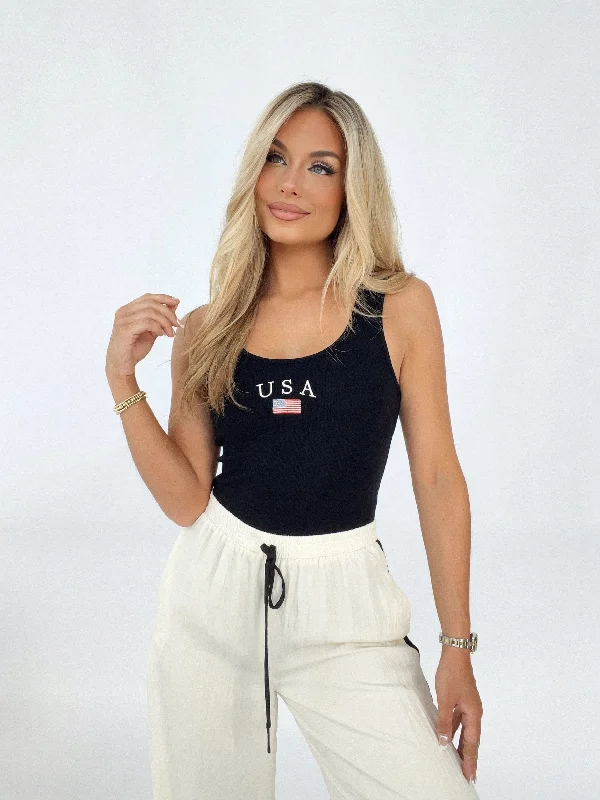 Black USA Bodysuit