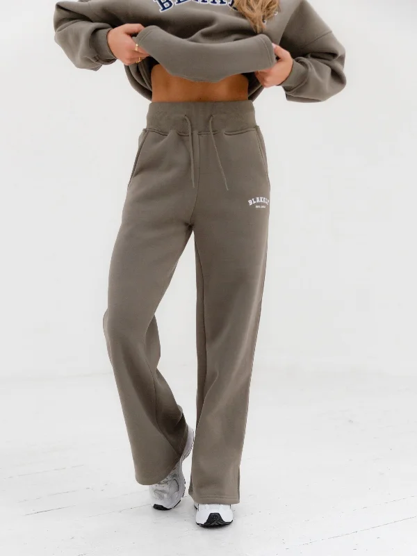 Varsity Wide Leg Sweatpants - Safari Green