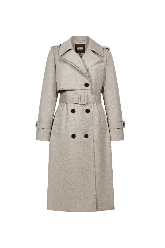 Full Length Detachable Goose Down Trench Coat