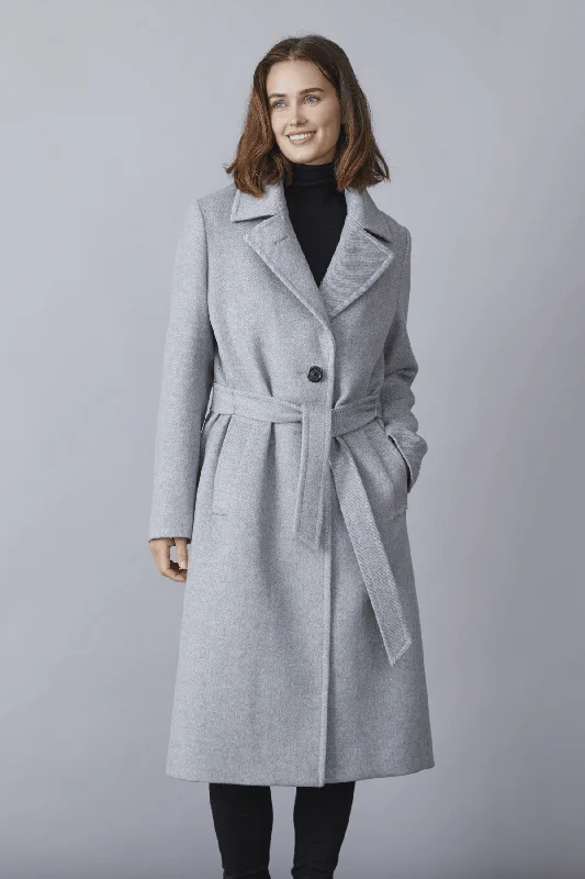 KYLIE Belted Wool Coat with Notched Lapel 1615