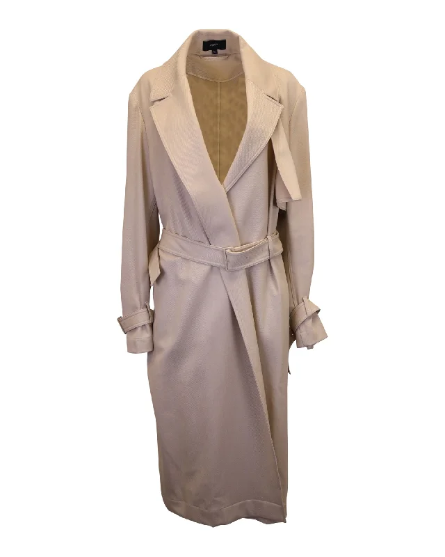 Joseph Cadance Belted Trench Coat in Beige Wool