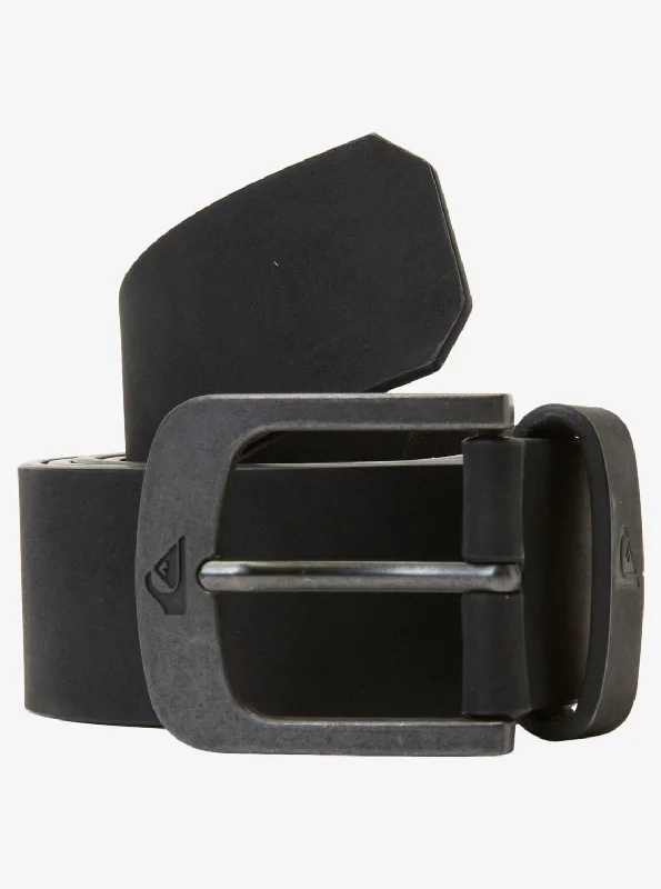 Main Street Faux Leather Belt - Black/Black