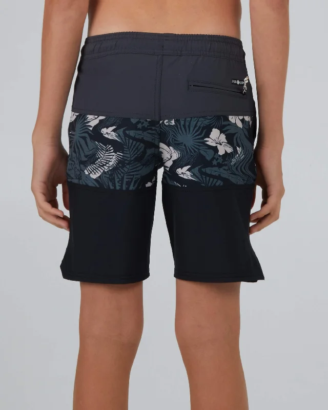 Beacons 2 Boys Elastic Boardshort - Charcoal