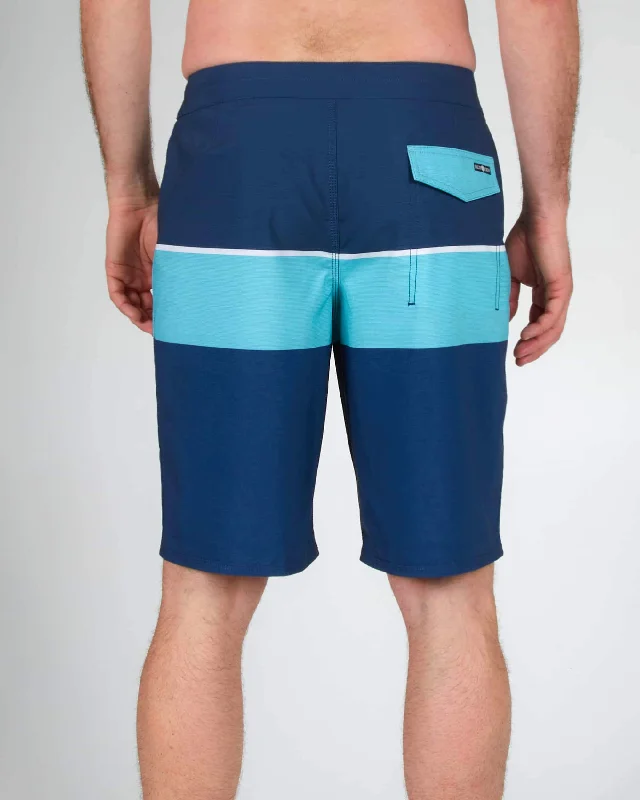 Stacked Boardshort - Navy/Aqua