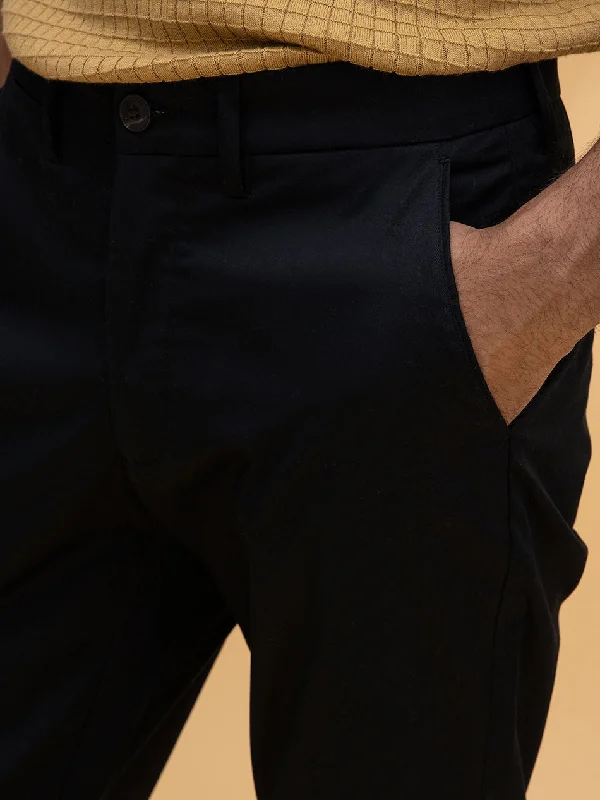 BLACK TWILL CHINOS