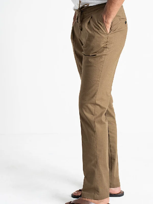 BROWN EASY PANTS