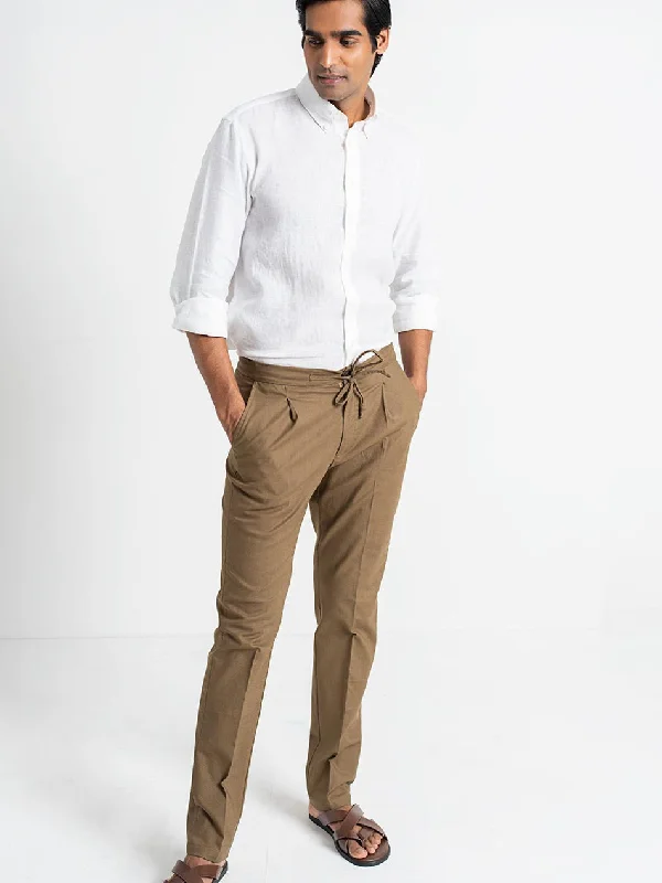 BROWN EASY PANTS