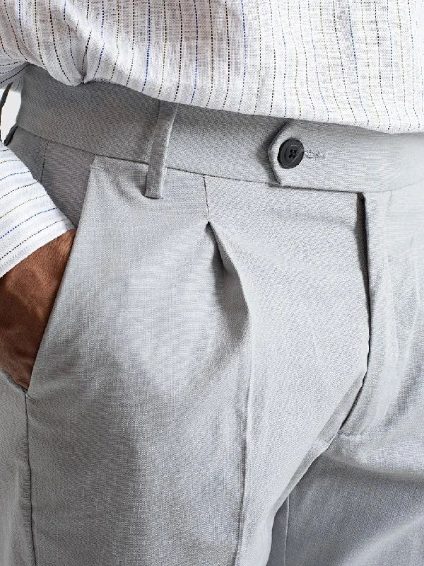 GREY PLEATED PANTS